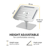 Fellowes Alumia Laptop Riser Desk Based Laptop Stand Max Size 15 inch Max Weight 5kg Silver
