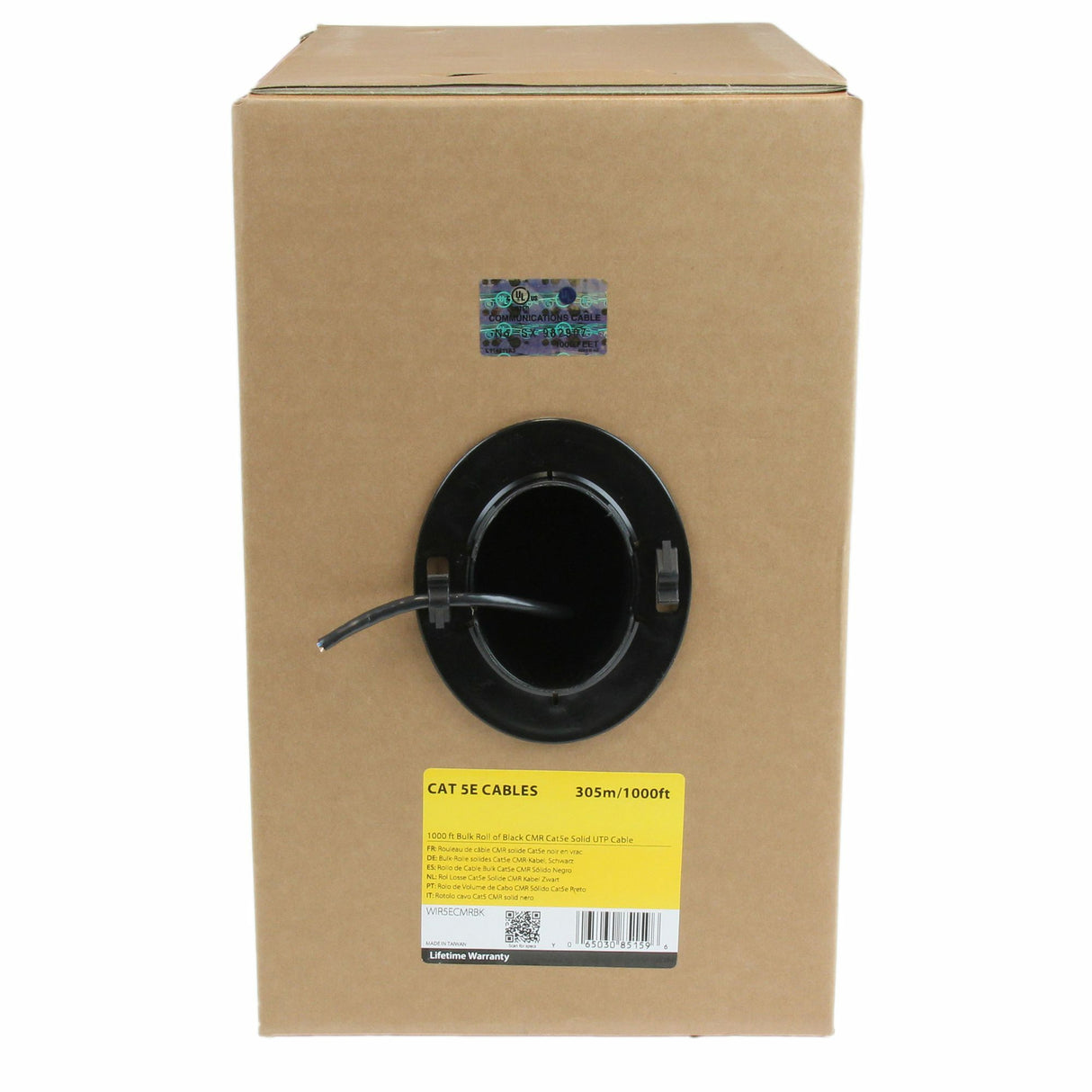 StarTech.com Bulk Cat 5e Ethernet Cable - 1000 ft. (304,8m) - Solid - CMR-Rated - Black - TAA Compliant