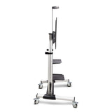 StarTech.com Rolling TV Cart/Stand On Wheels For 60-100inch Flat Screens Up To 220lb (100kg), Height Adjustment via Hand Crank, Mobile/Portable Trolley Mount