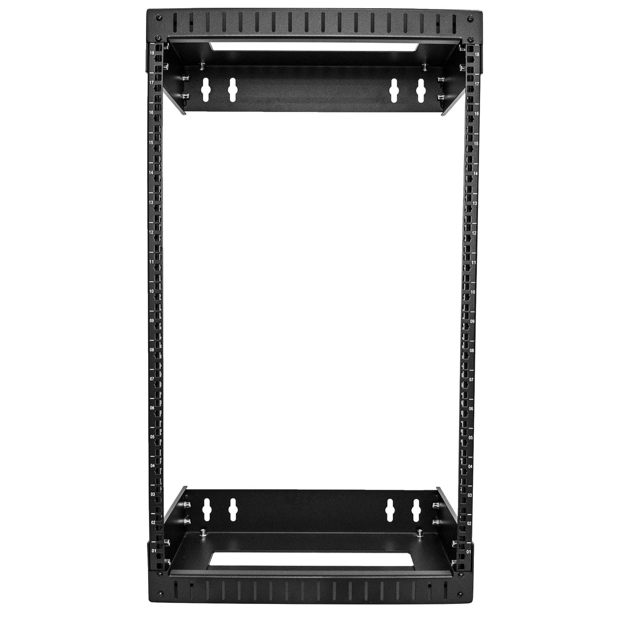 StarTech.com 2-Post 18U Heavy-Duty Wall Mount Network Rack, 19" Open Frame Server Rack with Adjustable Depth, Wall Mount Data Rack for IT / AV / Patch Panel / Computer Equipment - Cage Nuts and Screws Included