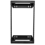 StarTech.com 2-Post 18U Heavy-Duty Wall Mount Network Rack, 19" Open Frame Server Rack with Adjustable Depth, Wall Mount Data Rack for IT / AV / Patch Panel / Computer Equipment - Cage Nuts and Screws Included