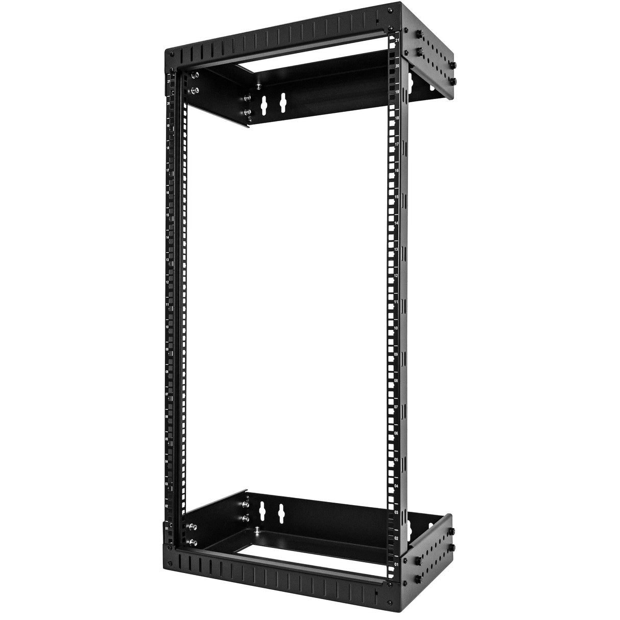 StarTech.com 2-Post 21U Heavy-Duty Wall Mount Network Rack, 19" Open Frame Server Rack with Adjustable Depth, Wall Mount Data Rack for IT / AV / Patch Panel / Computer Equipment - Cage Nuts and Screws Included