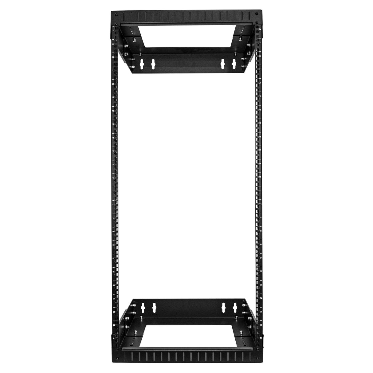 StarTech.com 2-Post 24U Heavy-Duty Wall Mount Network Rack, 19" Open Frame Server Rack with Adjustable Depth, Wall Mount Data Rack for IT / AV / Patch Panel / Computer Equipment - Cage Nuts and Screws Included