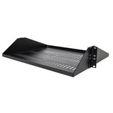 StarTech.com 2U Server Rack Shelf, Center Mounted Universal Vented Rackmount Cantilever Tray for 19" Network Equipment Rack, Heavy Duty Steel, 200lb Capacity, 14" Deep, Black