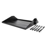 StarTech.com 2U Server Rack Shelf, Center Mounted Universal Vented Rackmount Cantilever Tray for 19" Network Equipment Rack, Heavy Duty Steel, 200lb Capacity, 14" Deep, Black