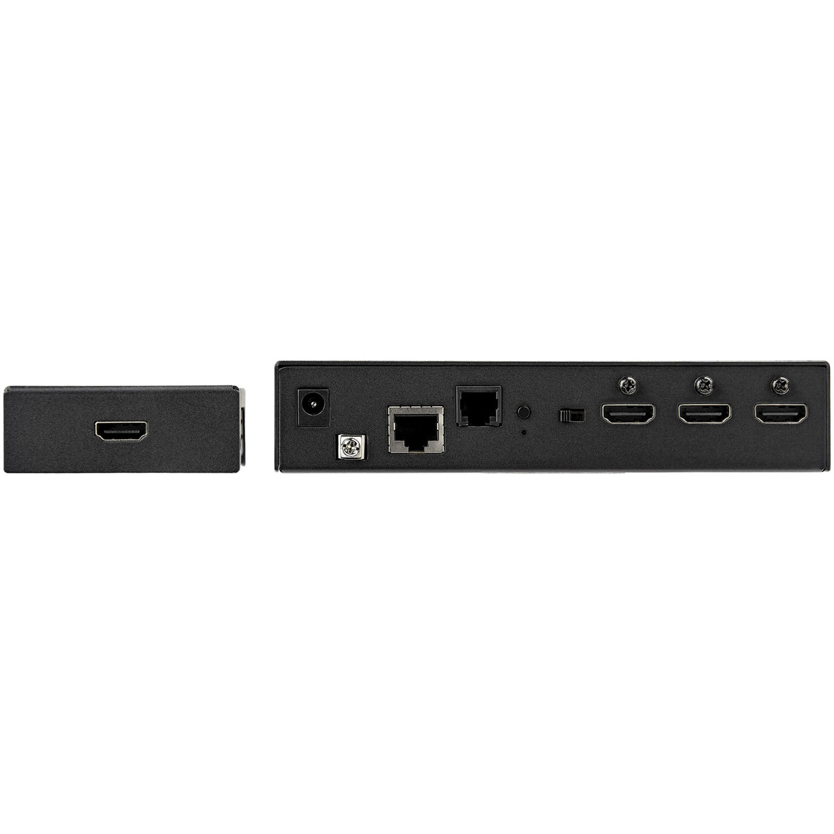 StarTech.com HDMI Extender over CAT6 with 3 Port Video Switch, 4K 30Hz/115ft, HDBaseT HDMI Extender Kit, IR Control, 4K Video over Ethernet w/ Automatic HDMI Switcher, HDMI Switch Box - TAA