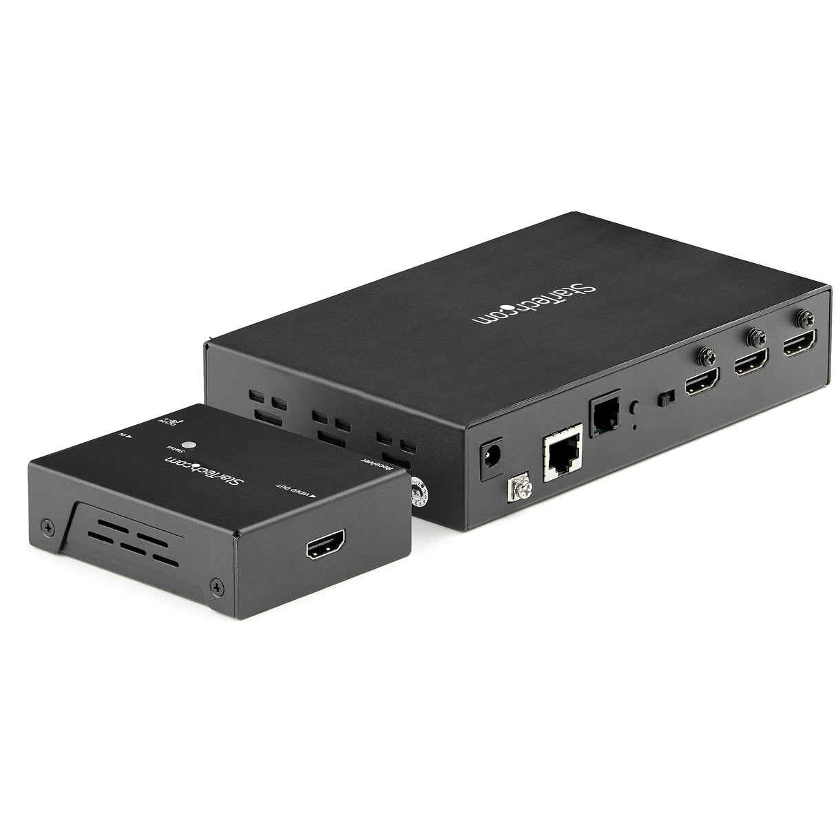 StarTech.com HDMI Extender over CAT6 with 3 Port Video Switch, 4K 30Hz/115ft, HDBaseT HDMI Extender Kit, IR Control, 4K Video over Ethernet w/ Automatic HDMI Switcher, HDMI Switch Box - TAA