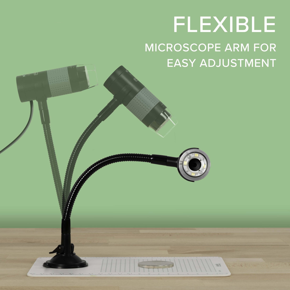 Plugable Technologies Digital Microscope with Flexible Arm Observation Stand Compatible with USB and USB-C Windows, macOS, ChromeOS, iPad (USB C), Android, Linux systems (2MP, 250x Magnification)