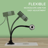 Plugable Technologies Digital Microscope with Flexible Arm Observation Stand Compatible with USB and USB-C Windows, macOS, ChromeOS, iPad (USB C), Android, Linux systems (2MP, 250x Magnification)