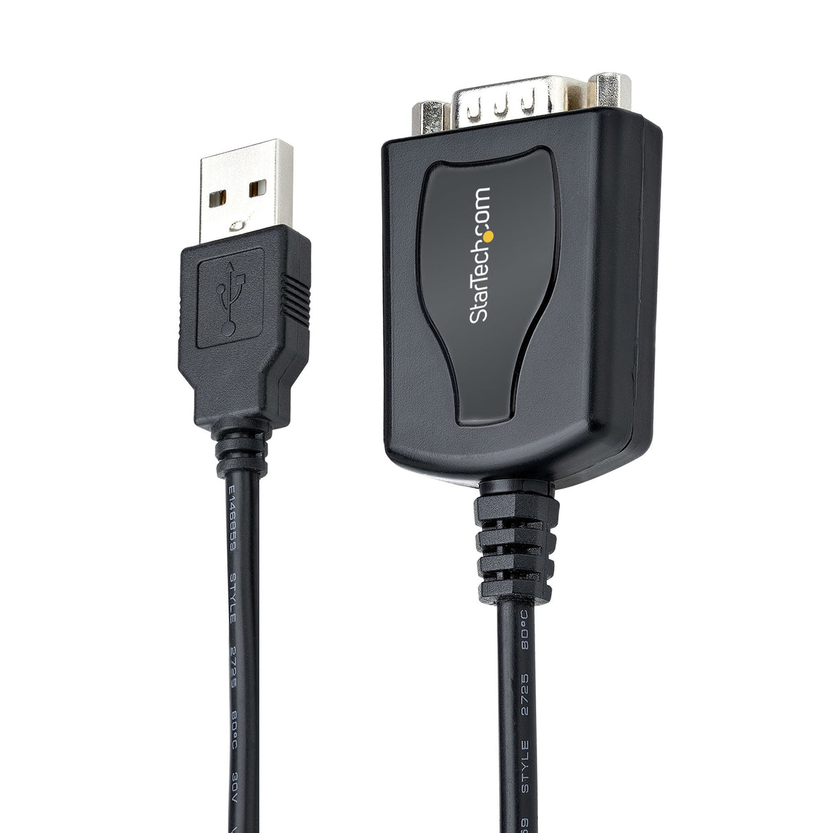 StarTech.com 3ft (1m) USB to Serial Cable with COM Port Retention, DB9 Male RS232 to USB Converter, USB to Serial Adapter for PLC/Printer/Scanner, Prolific Chipset, Windows/Mac - TAA
