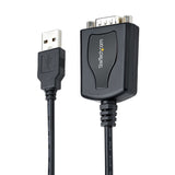 StarTech.com 3ft (1m) USB to Serial Cable with COM Port Retention, DB9 Male RS232 to USB Converter, USB to Serial Adapter for PLC/Printer/Scanner, Prolific Chipset, Windows/Mac - TAA