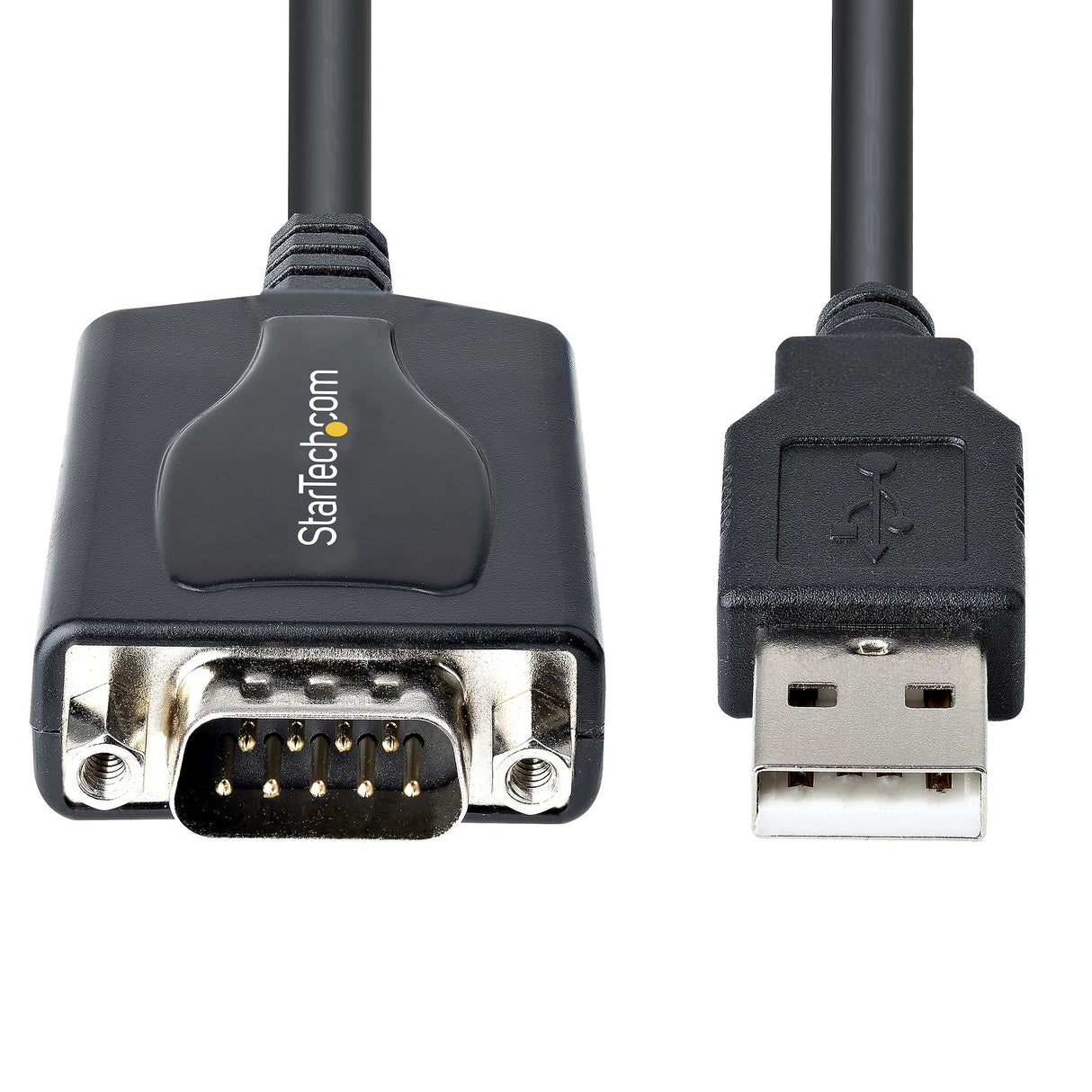 StarTech.com 3ft (1m) USB to Serial Cable with COM Port Retention, DB9 Male RS232 to USB Converter, USB to Serial Adapter for PLC/Printer/Scanner, Prolific Chipset, Windows/Mac - TAA