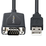 StarTech.com 3ft (1m) USB to Serial Cable with COM Port Retention, DB9 Male RS232 to USB Converter, USB to Serial Adapter for PLC/Printer/Scanner, Prolific Chipset, Windows/Mac - TAA