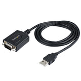 StarTech.com 3ft (1m) USB to Serial Cable with COM Port Retention, DB9 Male RS232 to USB Converter, USB to Serial Adapter for PLC/Printer/Scanner, Prolific Chipset, Windows/Mac - TAA