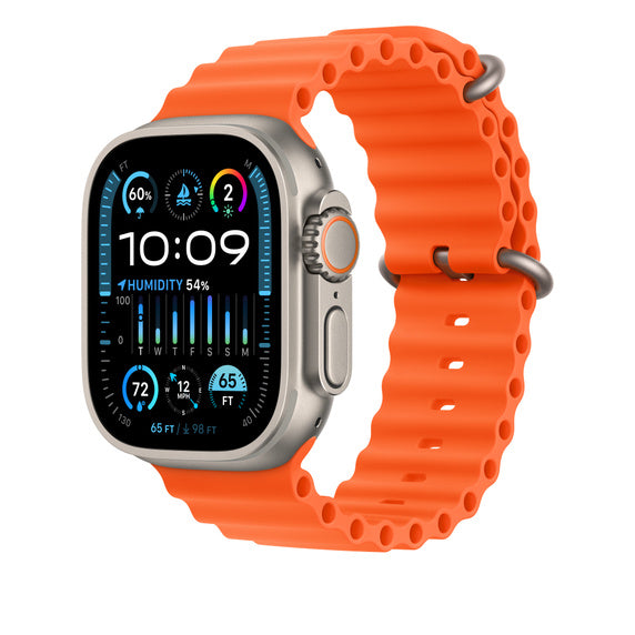 Apple MT663AM/A smart wearable accessory Band extension Orange Fluoroelastomer, Titanium