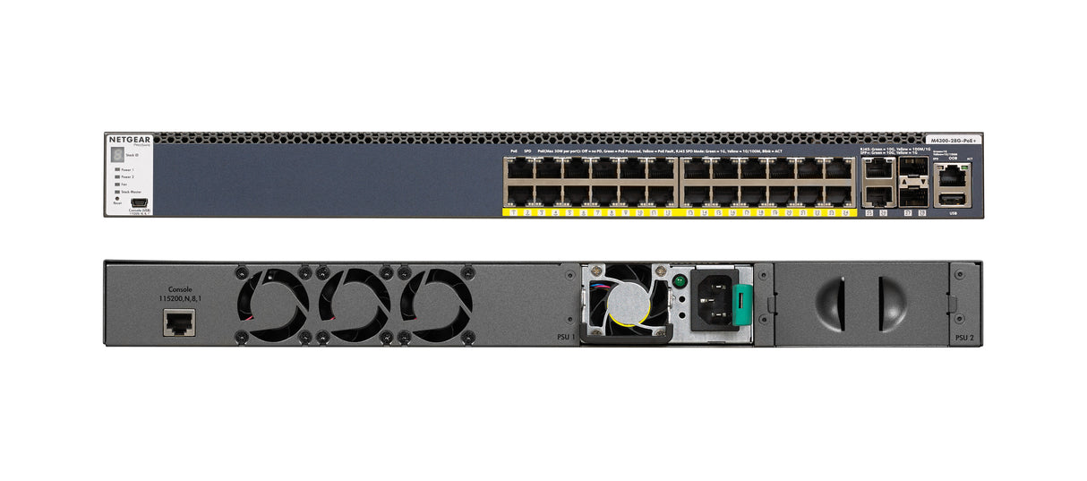 NETGEAR GSM4328PB Managed Gigabit Ethernet (10/100/1000) Power over Ethernet (PoE) 1U Black