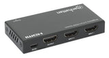 Manhattan HDMI Switch 2-Port, 8K@60Hz, Connects x2 HDMI sources to x1 display, Automatic Switching, Includes Micro-USB to USB-A power cable, Black, Three Year Warranty