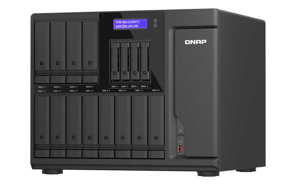 QNAP TVS-AIH1688ATX-U7-32G NAS/storage server Tower 32 GB DDR5 0 TB QuTS hero Black