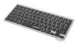 Manhattan Ultra Slim Dual-Mode Wireless Keyboard, German Quertz layout, Bluetooth (v3.0) and Wireless (2.4GHz), 78 low profile scissor keys, Auto Power Management, Range 10m, USB-A Micro Receiver, AAA Battery (included), Windows and Mac, Three Year...