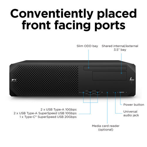 HP Z2 Small Form Factor G9 Intel® Core™ i7 i7-14700K 32 GB DDR5-SDRAM 1 TB SSD NVIDIA T1000 Windows 11 Pro SFF Workstation Black