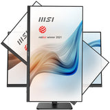 MSI Modern MD272P 27 Inch Monitor with Adjustable Stand, Full HD (1920 x 1080), 75Hz, IPS, 5ms, HDMI, DisplayPort, USB Type-C, Built-in USB Hub, Built-in Speakers, Anti-Glare, Anti-Flicker, Less Blue light, TÜV Certified, VESA, Kensington, Black