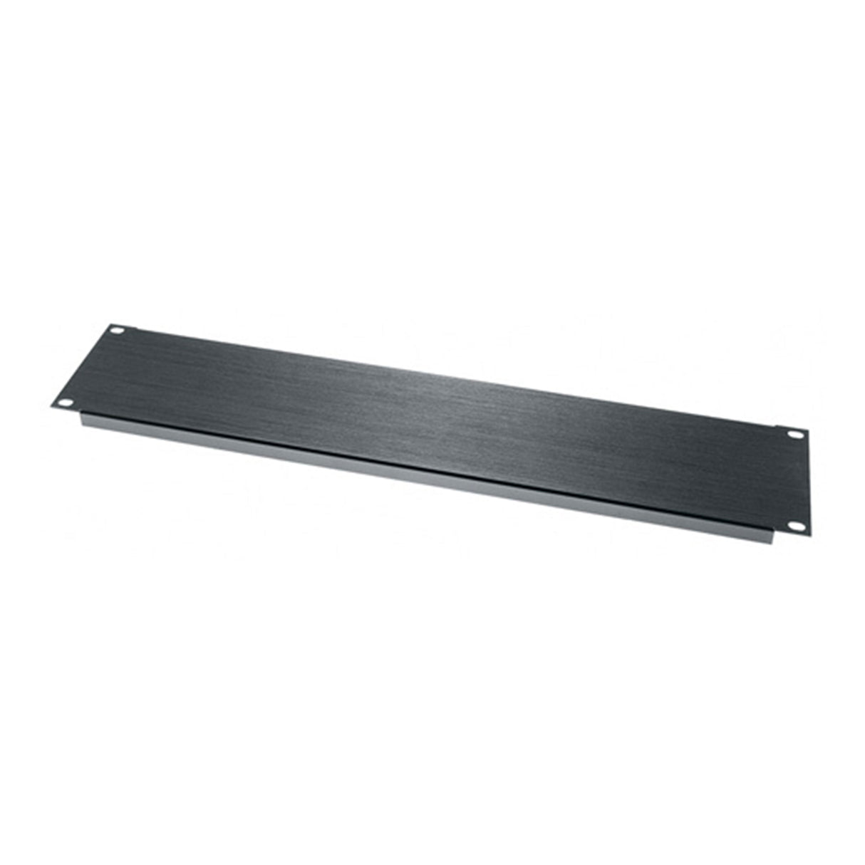 Middle Atlantic 2 RU Flanged Blank Rack Panel, Black Brushed and Anodized Aluminum