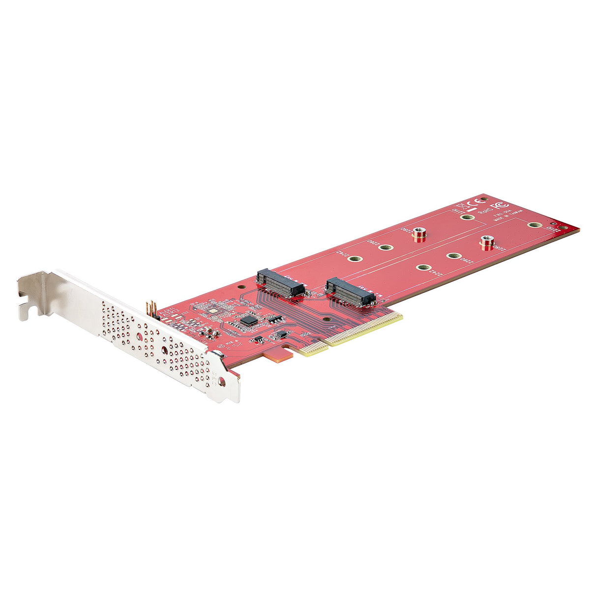 StarTech.com Dual M.2 PCIe SSD Adapter Card, PCIe x8 / x16 to Dual NVMe or AHCI M.2 SSDs, PCI Express 4.0, 7.8GBps/Drive, Bifurcation Required - Windows/Linux Compatible - TAA