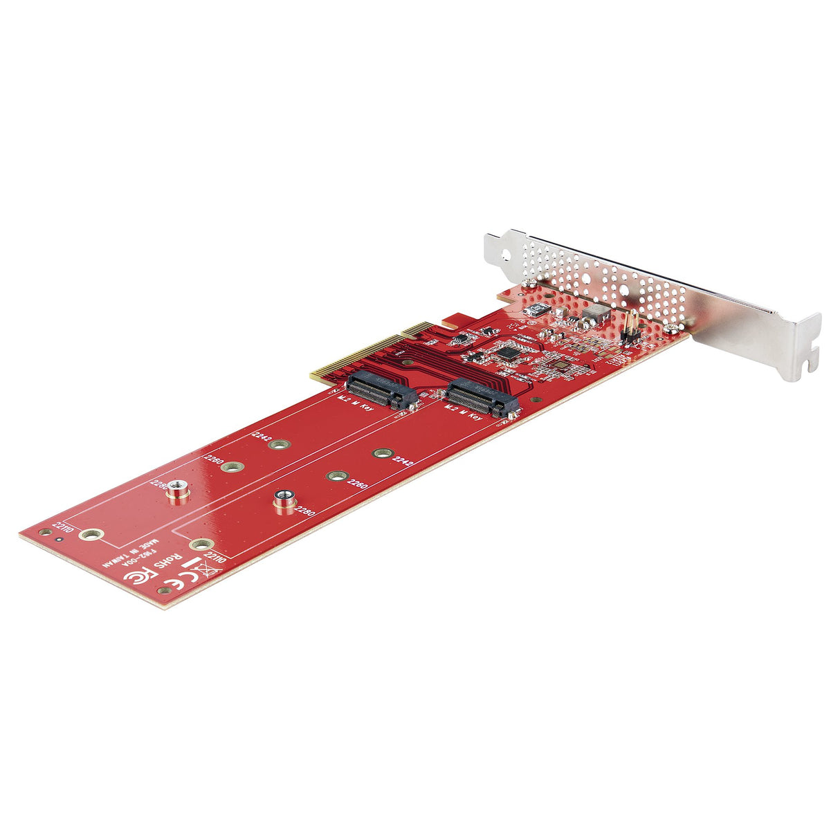 StarTech.com Dual M.2 PCIe SSD Adapter Card, PCIe x8 / x16 to Dual NVMe or AHCI M.2 SSDs, PCI Express 4.0, 7.8GBps/Drive, Bifurcation Required - Windows/Linux Compatible - TAA