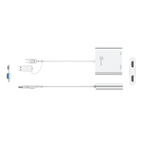j5create JCA365-N USB-C® to Dual HDMI™ Multi-Monitor Adapter