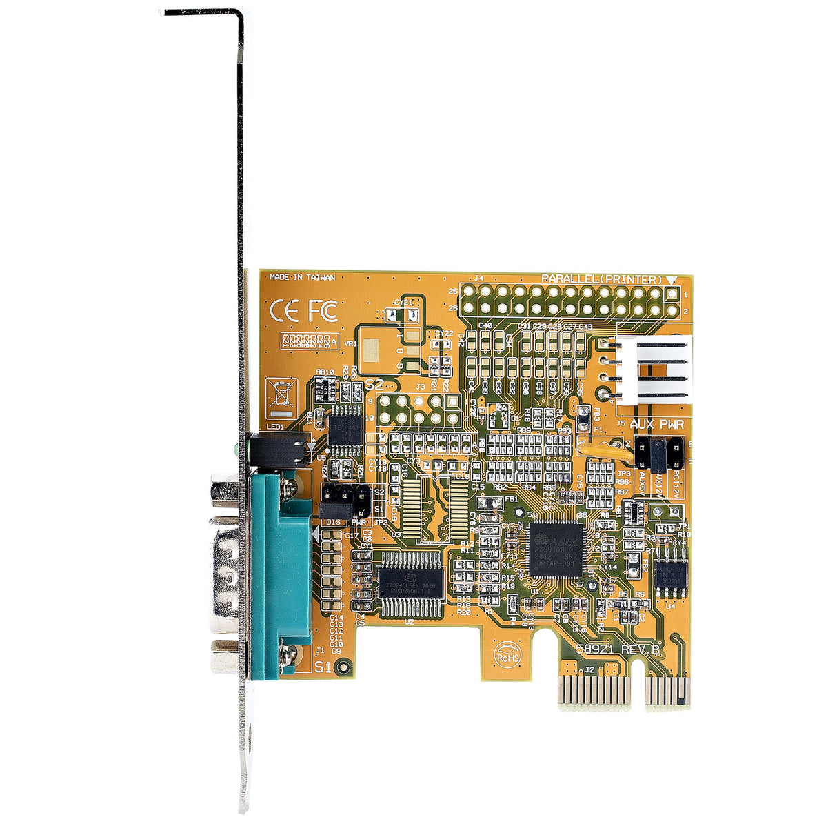 StarTech.com 1-Port PCI Express Serial Card, PCIe to RS232 (DB9) Serial Interface Card, PC Serial Card, 16C1050 UART, Standard/Low Profile Brackets, COM Retention, Windows/Linux - TAA