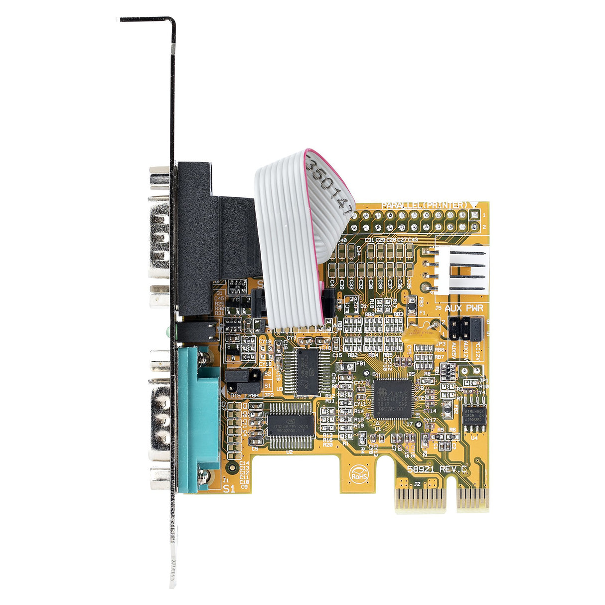 StarTech.com 2-Port PCI Express Serial Card, Dual Port PCIe to RS232 (DB9) Serial Card, 16C1050 UART, Standard or Low Profile Brackets, COM Retention, For Windows & Linux - TAA