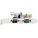 StarTech.com 2-Port PCI Express Serial Card, Dual Port PCIe to RS232 (DB9) Serial Card, 16C1050 UART, Standard or Low Profile Brackets, COM Retention, For Windows & Linux - TAA