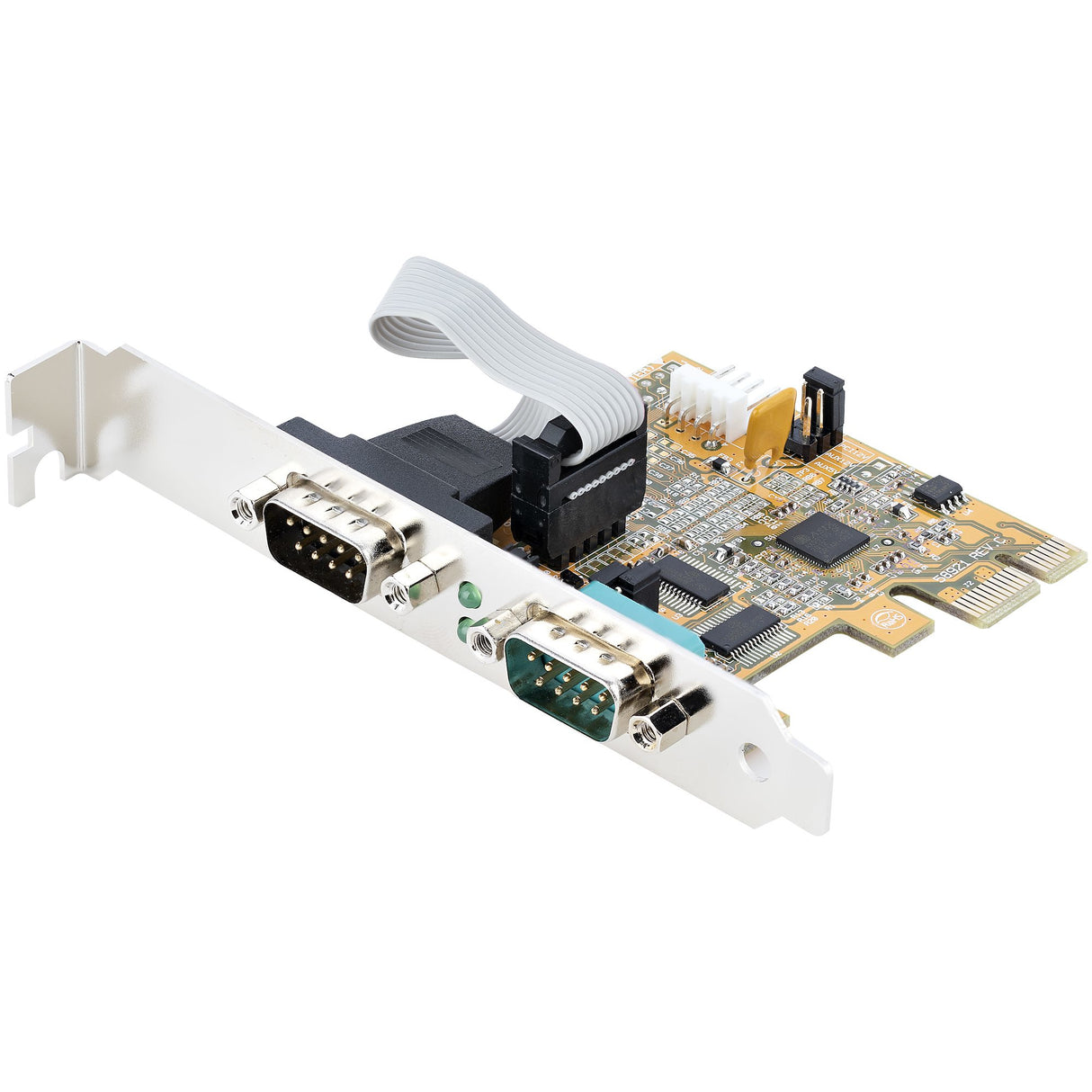 StarTech.com 2-Port PCI Express Serial Card, Dual Port PCIe to RS232 (DB9) Serial Card, 16C1050 UART, Standard or Low Profile Brackets, COM Retention, For Windows & Linux - TAA