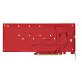 StarTech.com Quad M.2 PCIe Adapter Card, PCIe x16 to Quad NVMe or AHCI M.2 SSDs, PCI Express 4.0, 7.8GBps/Drive, Bifurcation Required, Windows/Linux Compatible - TAA