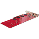 StarTech.com Quad M.2 PCIe Adapter Card, PCIe x16 to Quad NVMe or AHCI M.2 SSDs, PCI Express 4.0, 7.8GBps/Drive, Bifurcation Required, Windows/Linux Compatible - TAA