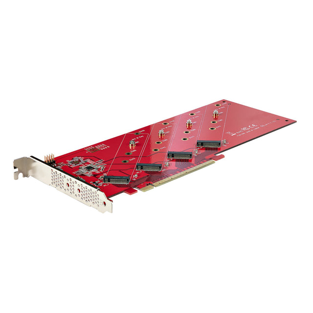 StarTech.com Quad M.2 PCIe Adapter Card, PCIe x16 to Quad NVMe or AHCI M.2 SSDs, PCI Express 4.0, 7.8GBps/Drive, Bifurcation Required, Windows/Linux Compatible - TAA