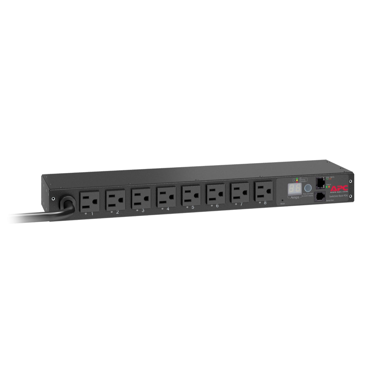 APC NetShelter Switched Rack PDU, 1U, 1.4kW, 120V, 15A, 8 NEMA 5-15R outlet