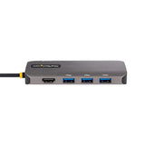 StarTech.com USB C Multiport Adapter, 4K 60Hz HDMI Video, 3 Port 5Gbps USB Hub, 100W Power Delivery Pass-Through, GbE, 12"/30cm Cable, Mini Travel Dock, Laptop Docking Station