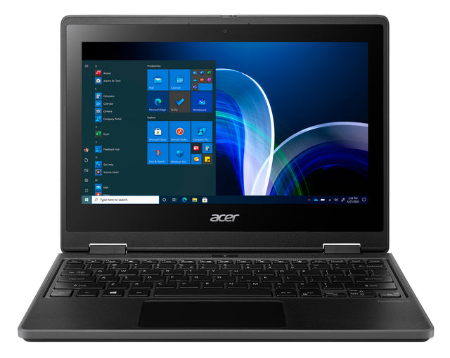 Acer TravelMate TMB311R-32-C31R Intel® Celeron® N N5100 Hybrid (2-in-1) 29.5 cm (11.6") Touchscreen HD 4 GB DDR4-SDRAM 128 GB Flash Wi-Fi 6 (802.11ax) QWERTY Windows 10 Pro English Black