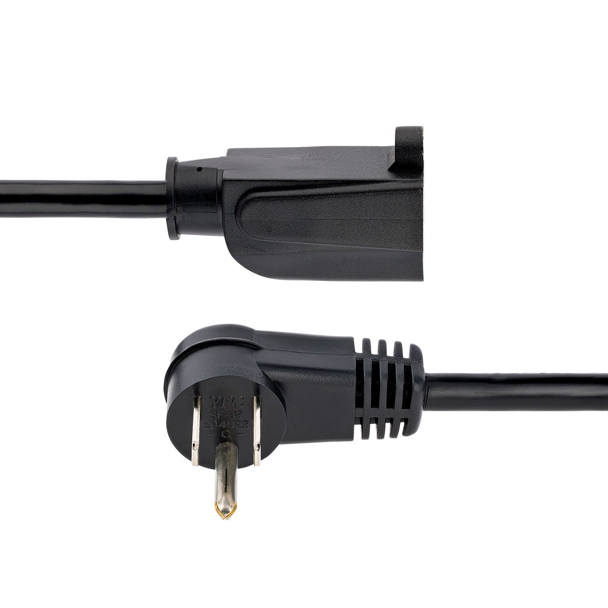 StarTech.com 6ft (2m) Power Extension Cord, Right Angle NEMA 5-15P to NEMA 5-15R, 13A 125V, 16AWG, Computer Power Extension Cord, Flat Extension Cord, AC Outlet Extension Cable