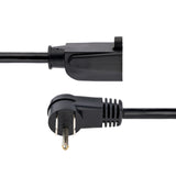 StarTech.com 6ft (2m) Power Extension Cord, Right Angle NEMA 5-15P to NEMA 5-15R, 13A 125V, 16AWG, Computer Power Extension Cord, Flat Extension Cord, AC Outlet Extension Cable