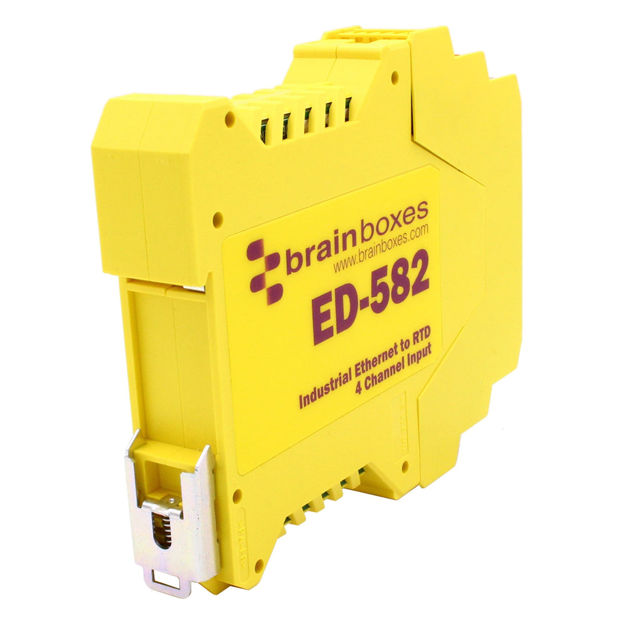 Brainboxes ED-582 network switch Unmanaged Fast Ethernet (10/100) DIN rail Yellow