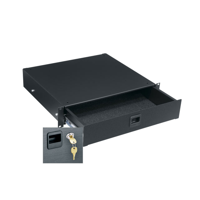 Middle Atlantic 2 RU Rackmount Drawer, Textured Face with Lock
