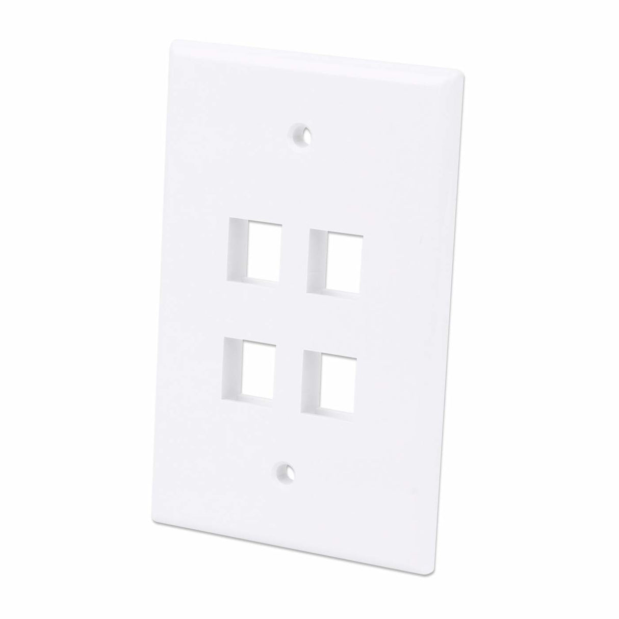 Intellinet 4-Outlet Oversized Keystone Wall Plate, White