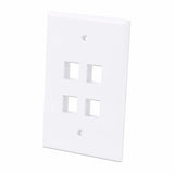Intellinet 4-Outlet Oversized Keystone Wall Plate, White