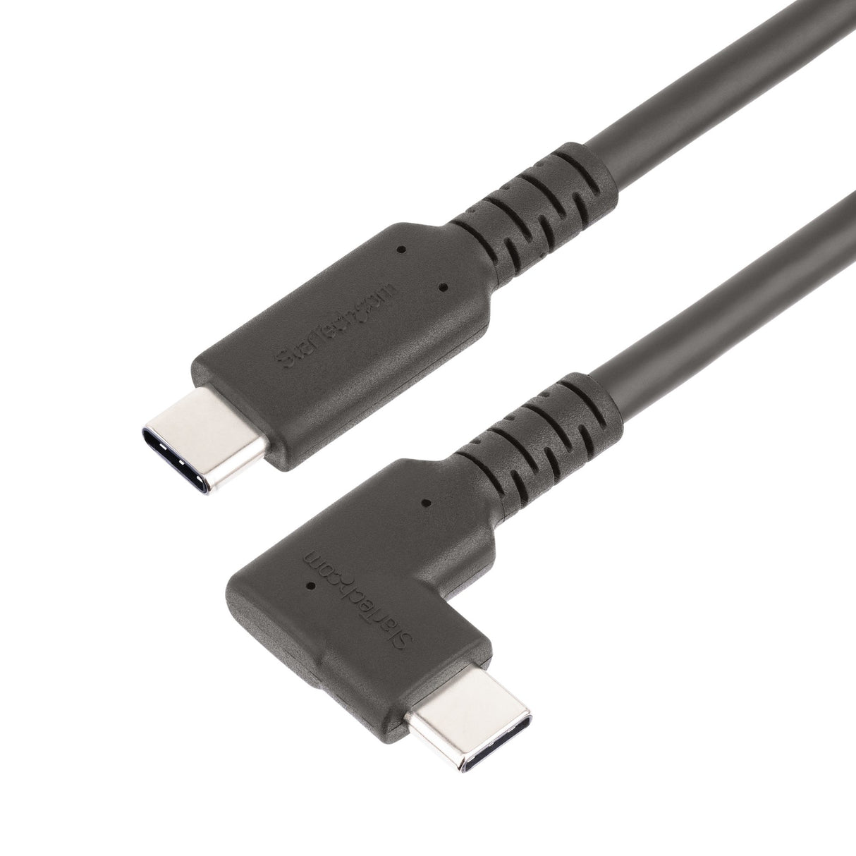 StarTech.com 1.6ft (50cm) USB-C Cable, Right-Angled, USB 10Gbps, 100W (5A) Power Delivery, 8K 60Hz / 4K 144Hz DP Alt Mode, Rugged USB C Cord - Thunderbolt Compatible