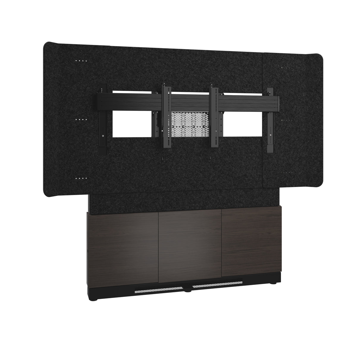 Middle Atlantic ForumTM Floor-to-Wall Mounted 66" (3 Bay) Display Stand for (1) 70" to 75" Display, Dark Colorway