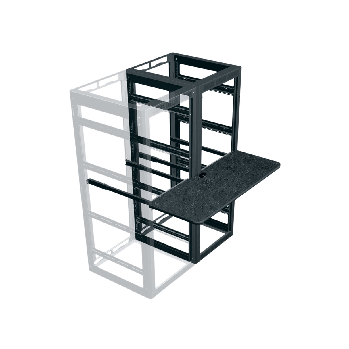 Middle Atlantic 18 Inch Deep Writing Shelf For 27 Inch Deep Racks, 2 Bay