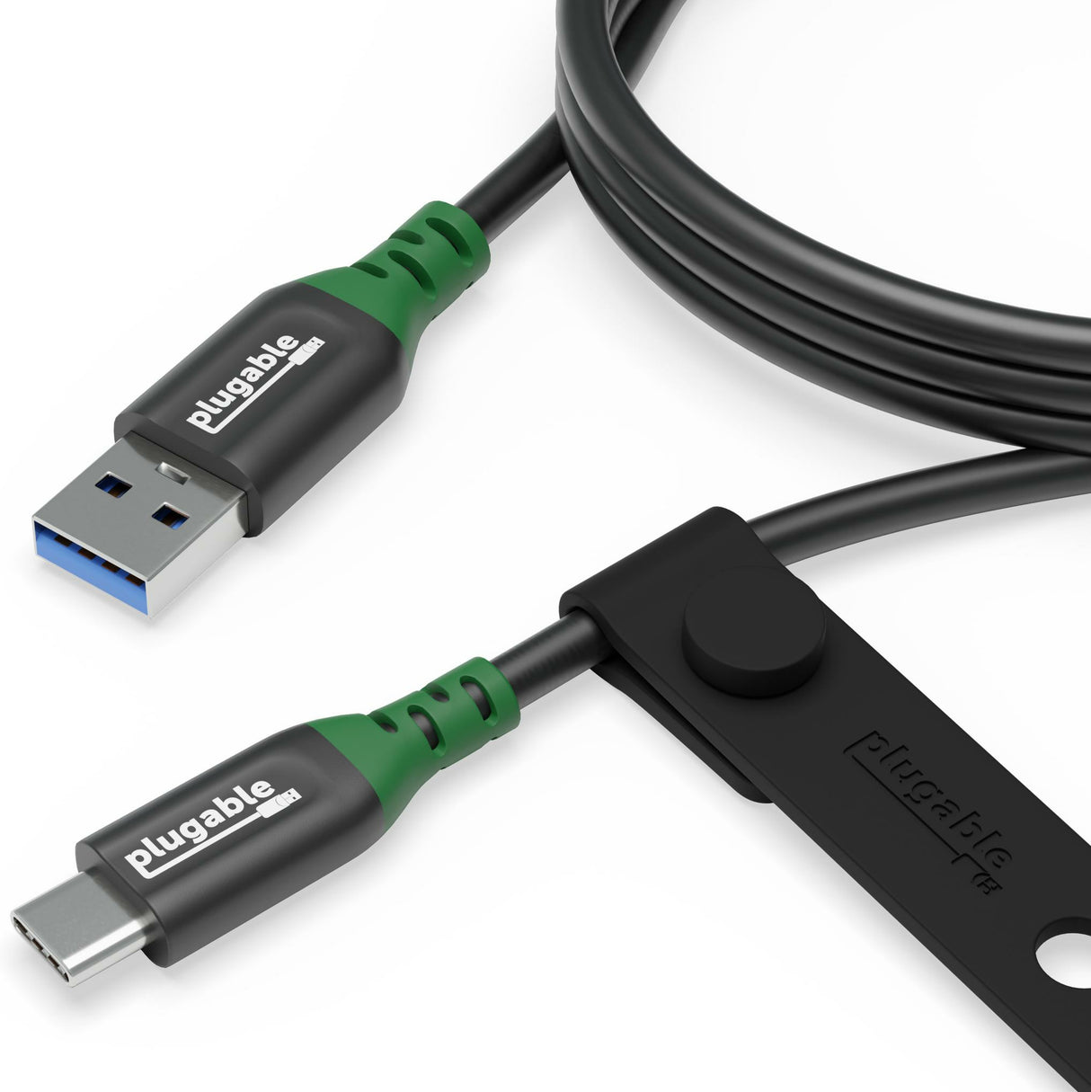 Plugable Technologies USB C to USB A Cable, USB 3.2 Gen 2 USB Cables, 3A (15W) Charging USB C Data Cable 10Gbps for iPhone 15, iPad, Samsung Galaxy, Tablets, Laptops, 3.3 Ft with Cable Management Strap (USBC-A1M)