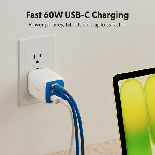 Targus HyperJuice Flex USB cable USB 2.0 1.5 m USB C 0.48 Gbit/s 60 W Blue